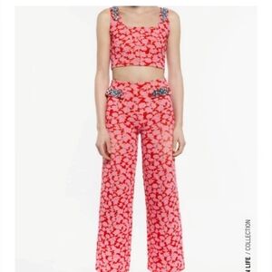 RARE ZARA Jewel Tank Pants SET ❤️🩷